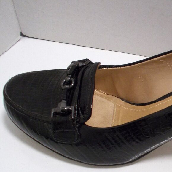 Alex Marie Black Patent Leather Loafer Style Women's 3" High Heels, Size 10M - Picture 8 of 11